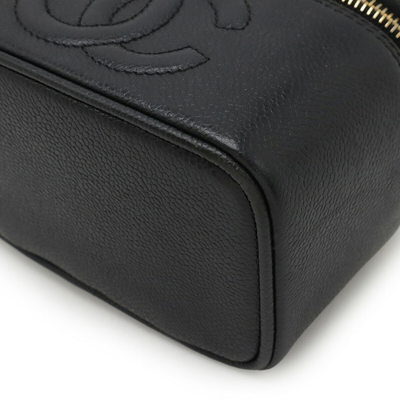 CHANEL Black Caviar Leather Logo Pouch - Picture 4 of 10